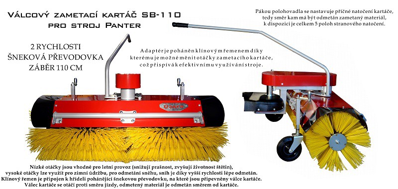 Pohonná jednotka Panter FD3-500 s válcovým zametacím kartáčem SB110